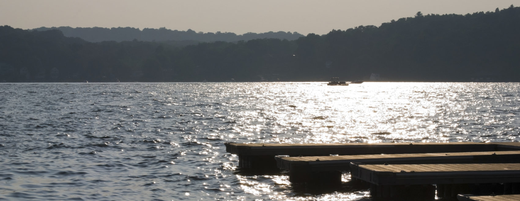 Late Summer sunlight on Lake Hopatcong in New Jersey.